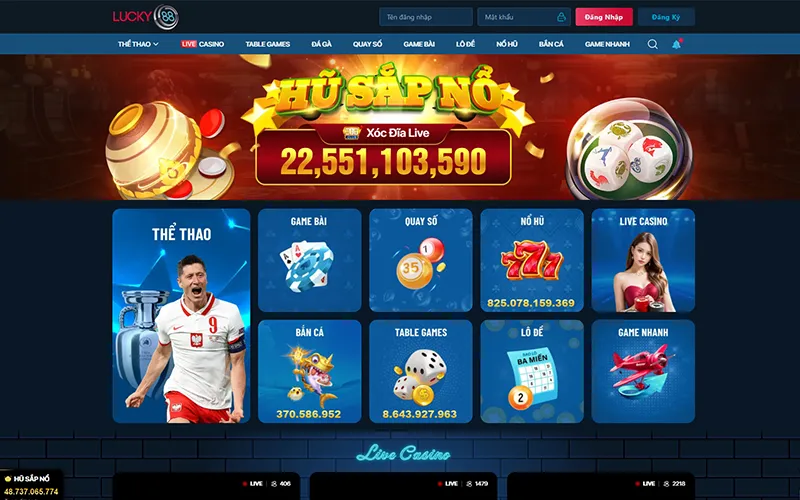 Giao diện hiện đại của nhà cái LUCKY88Giao diện LUCKY88 thiết kế trực quan