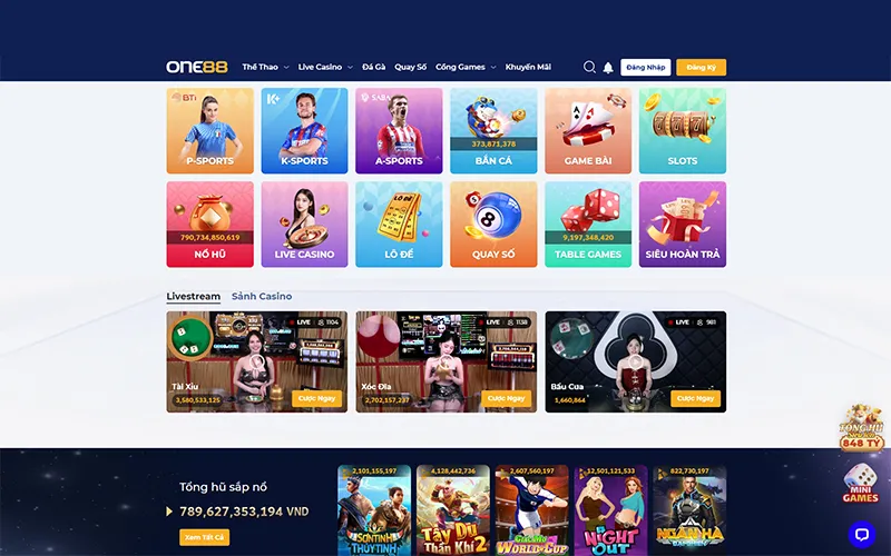 Các sản phẩm cá cược tiêu biểu tại ONE88Game tại ONE88, cá cược thể thao casino bắn cá